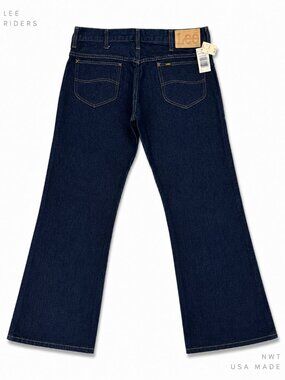 Vintage 80s Lee Riders Jeans USA Made NWT Dark Wash 36x29 Straight Leg